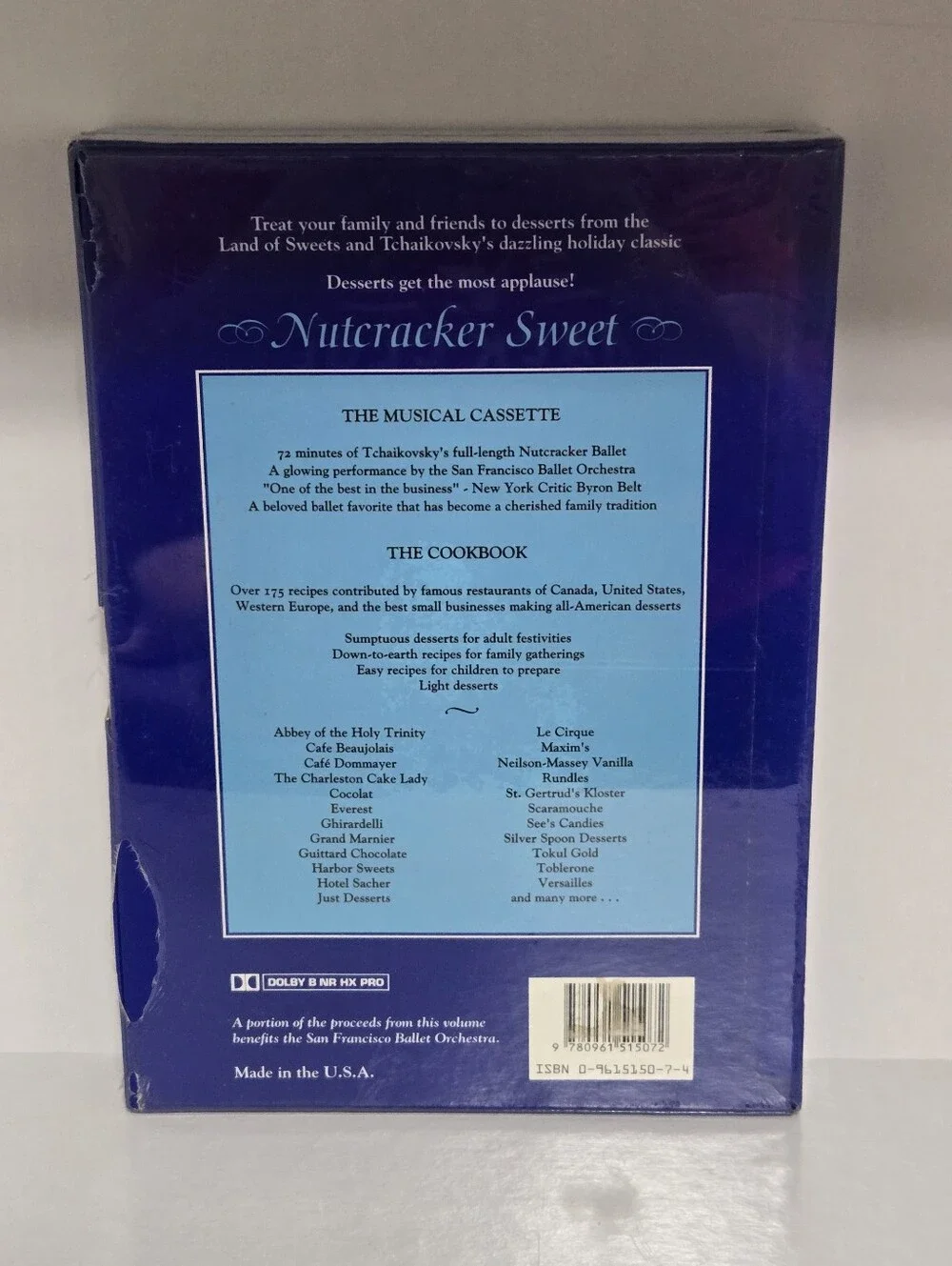 Nutcracker Sweet Dessert Cookbook & CD Menus and Music Volume 5 NEW